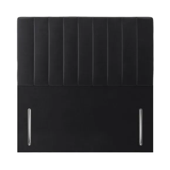 Vertical Stripe Headboard Floor Standing - Black, Velvet