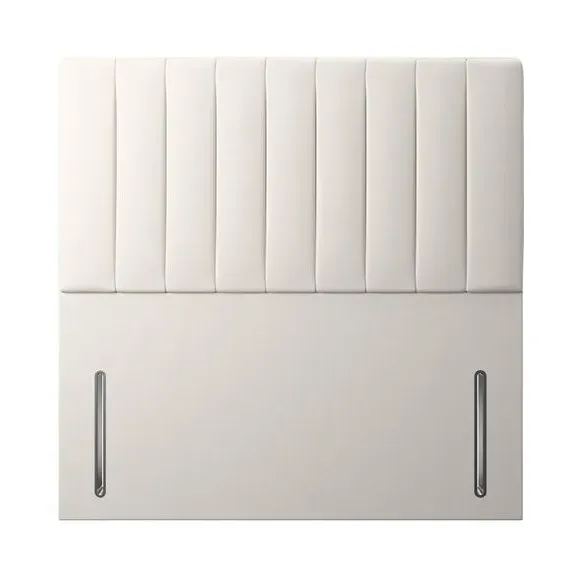 Vertical Stripe Headboard Floor Standing - Cream, Linen