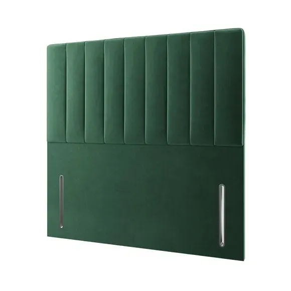 Vertical Stripe Headboard Floor Standing - Emerald, Velvet