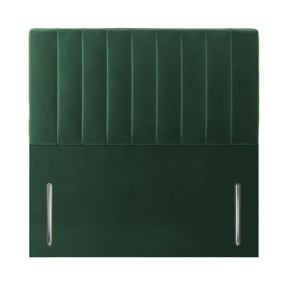Vertical Stripe Headboard Floor Standing - Emerald, Velvet