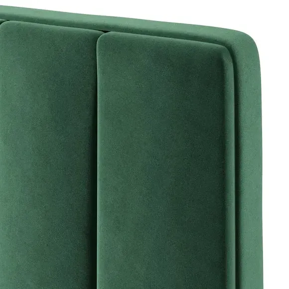 Vertical Stripe Headboard Floor Standing - Emerald, Velvet