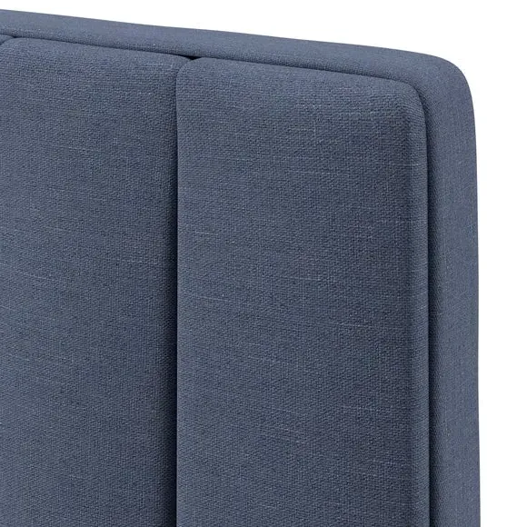 Vertical Stripe Headboard Floor Standing - Navy, Linen