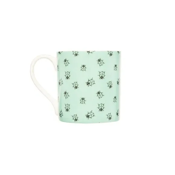 4-Piece Mug Set Ladybird Design - Mint, Bone China