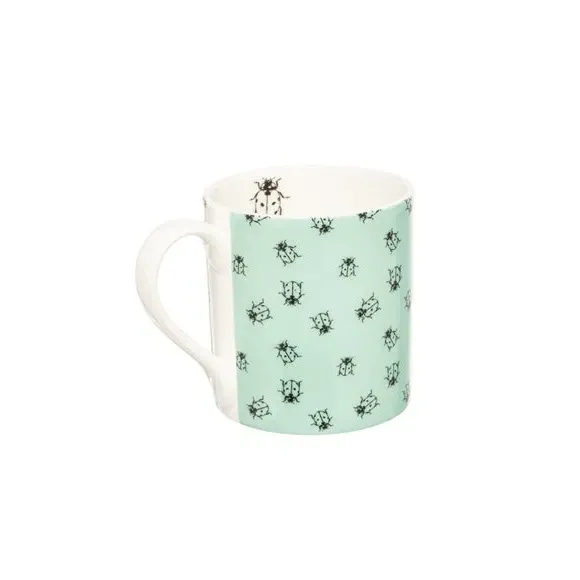 4-Piece Mug Set Ladybird Design - Mint, Bone China