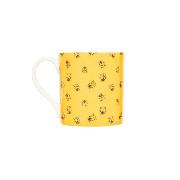 4-Piece Mug Set Ladybird Design - Yellow, Bone China