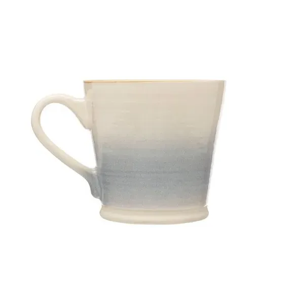 4-Piece Mug Set with Reactive Glaze - Blue