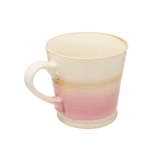 4-Piece Mug Set with Reactive Glaze - Pink