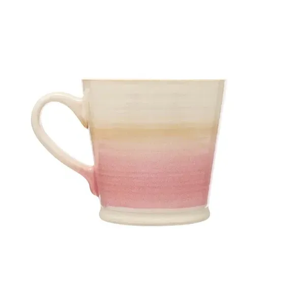4-Piece Mug Set with Reactive Glaze - Pink