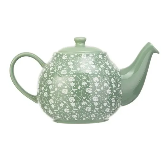 6 Cup Teapot Ditsy Floral - Green, Stoneware