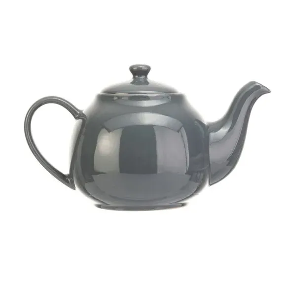 6 Cup Teapot with Gloss Glaze - Grey, Stoneware