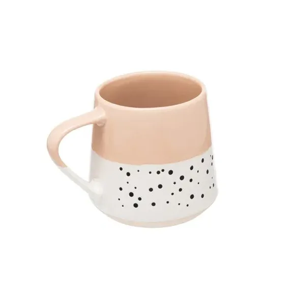 Set of 4 Dotted Mugs - Blush, Stoneware image