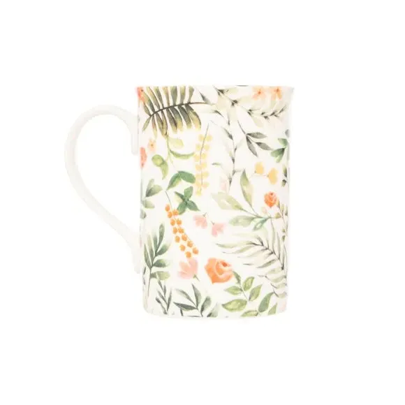 Set of 4 Fluted Mugs - Green, Bone China image