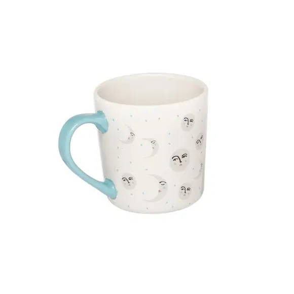 Set of 4 Moon Mugs - White, Stoneware image