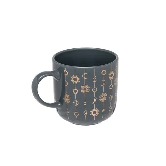 Set of 4 Mugs Mystical Symbols - Blue, Stoneware image