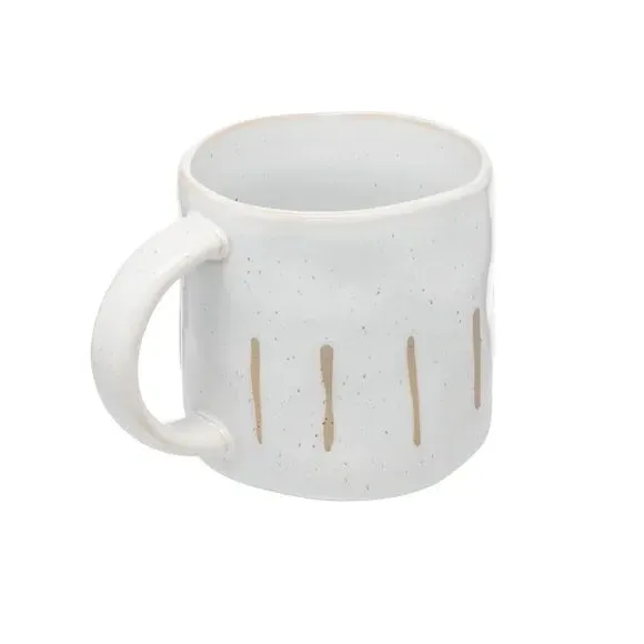 Set of 4 Mugs Organic Line - White, Stoneware