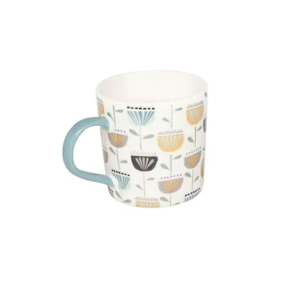 Set of 4 Mugs with Floral Design - Multicolor image