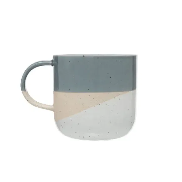 Set of 4 Mugs with Layered Glaze - Blue, Stoneware