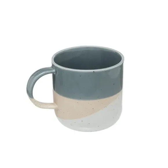 Set of 4 Mugs with Layered Glaze - Blue, Stoneware image
