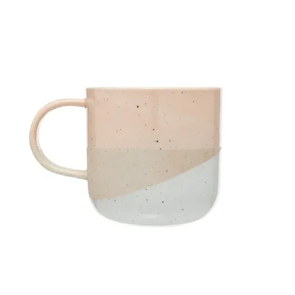 Set of 4 Mugs with Layered Glaze - Pink, Stoneware