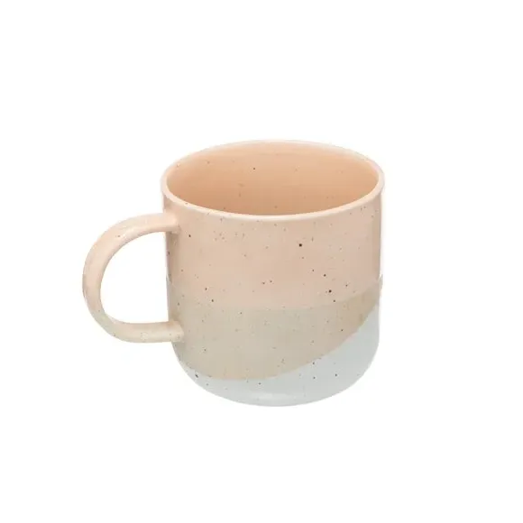 Set of 4 Mugs with Layered Glaze - Pink, Stoneware