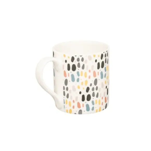 Set of 4 Mugs with Print - Multicolor, Bone China image