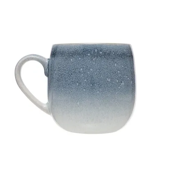 Set of 4 Mugs with Reactive Glaze - Blue