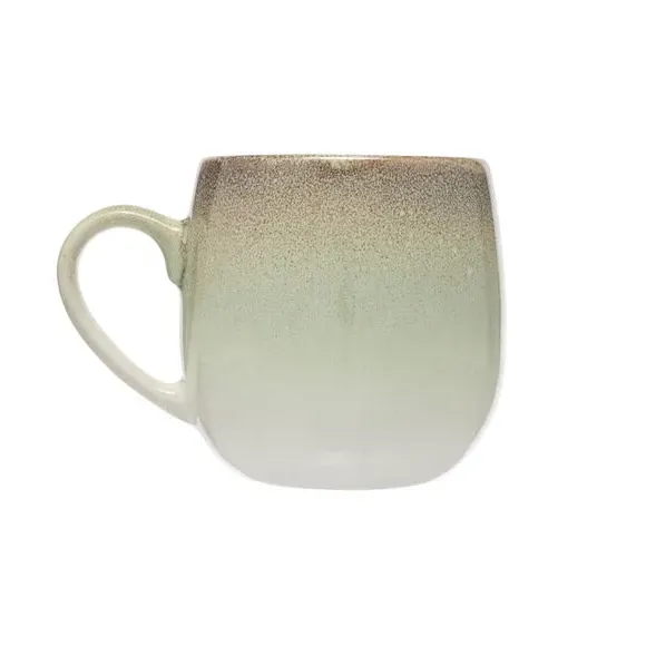 Set of 4 Mugs with Reactive Glaze - Green