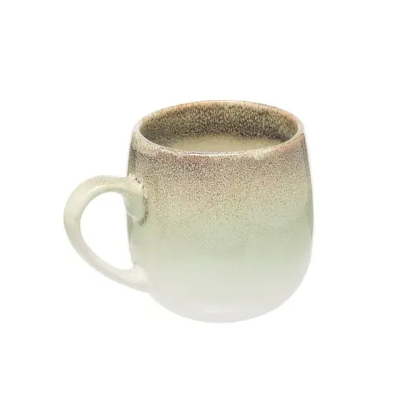 Set of 4 Mugs with Reactive Glaze - Green