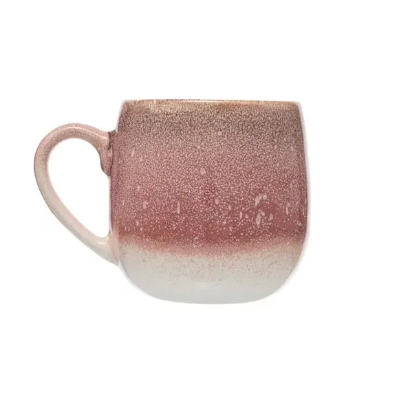 Set of 4 Mugs with Reactive Glaze - Pink