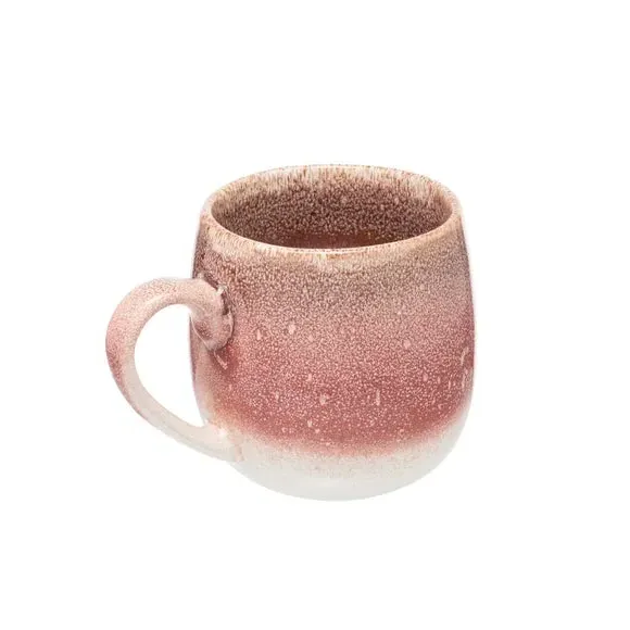 Set of 4 Mugs with Reactive Glaze - Pink