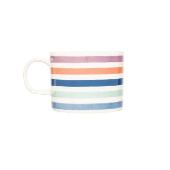 Set of 4 Short Mugs Coastal Stripe - Multicolor