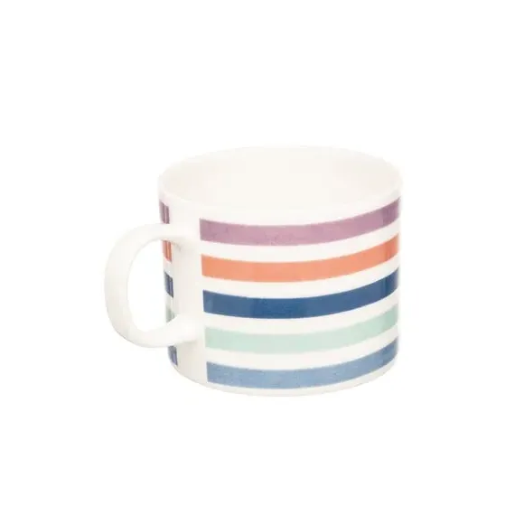 Set of 4 Short Mugs Coastal Stripe - Multicolor image