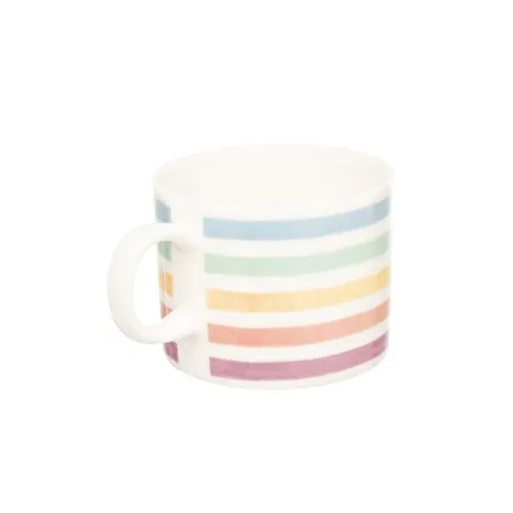 Set of 4 Short Mugs with Stripes - Multicolor image