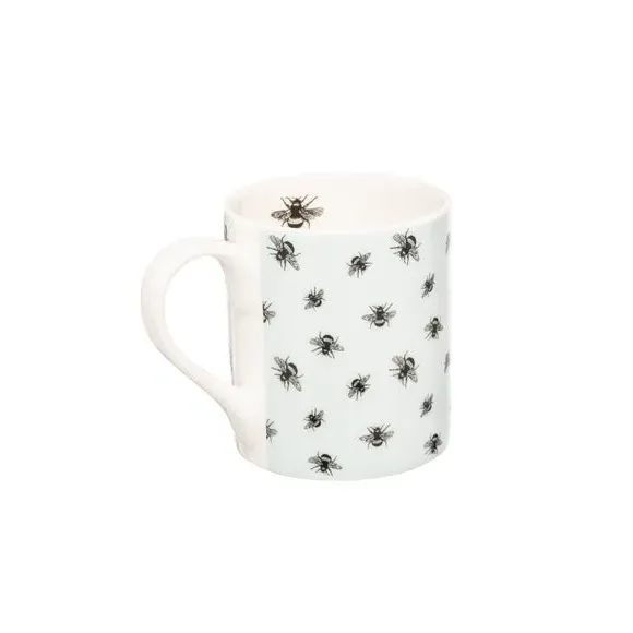 Set of 4 Straight Mugs with Bee Design - Blue image