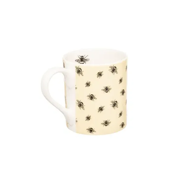 Set of 4 Straight Mugs with Bee Design - Yellow image