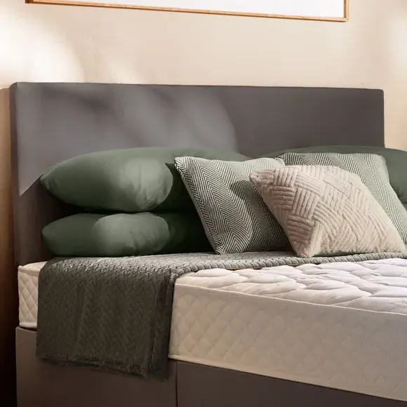 Divan Bed Set with Headboard - Slate, Fabric