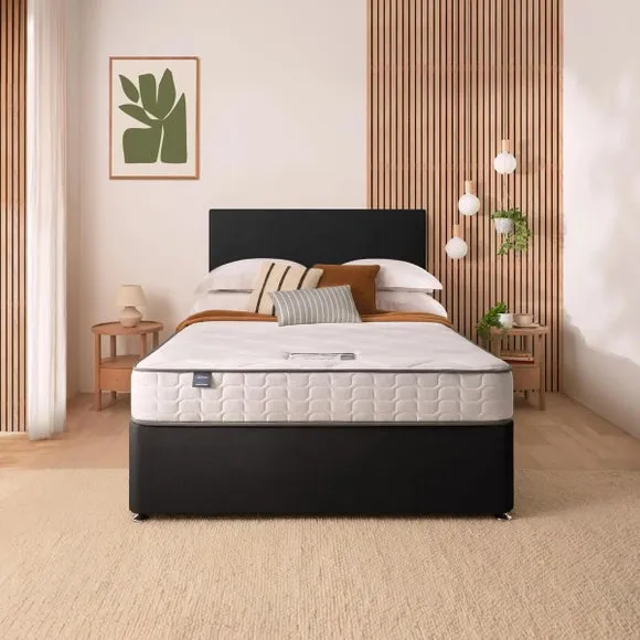 Divan Bed with Fabric Headboard - Ebony, Fabric