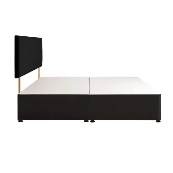 Divan Bed with Fabric Headboard - Ebony, Fabric