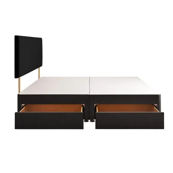 Divan Bed with Fabric Headboard - Ebony, Fabric