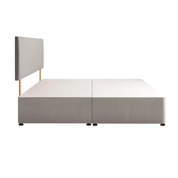 Divan Bed with Fabric Headboard - Light Grey, Fabric