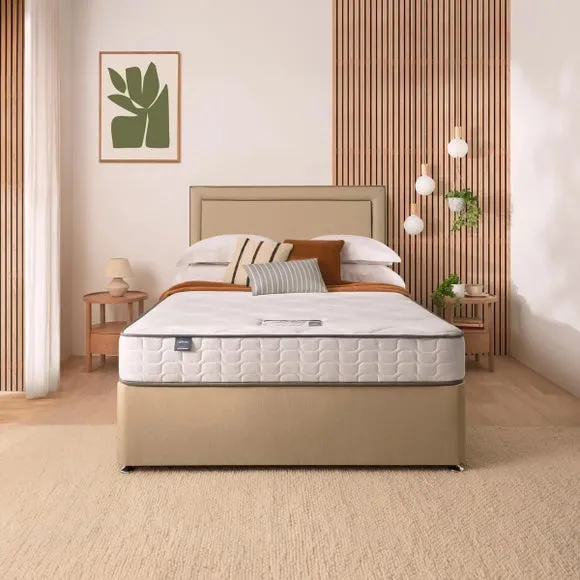 Divan Bed with Fabric Headboard - Sandstone