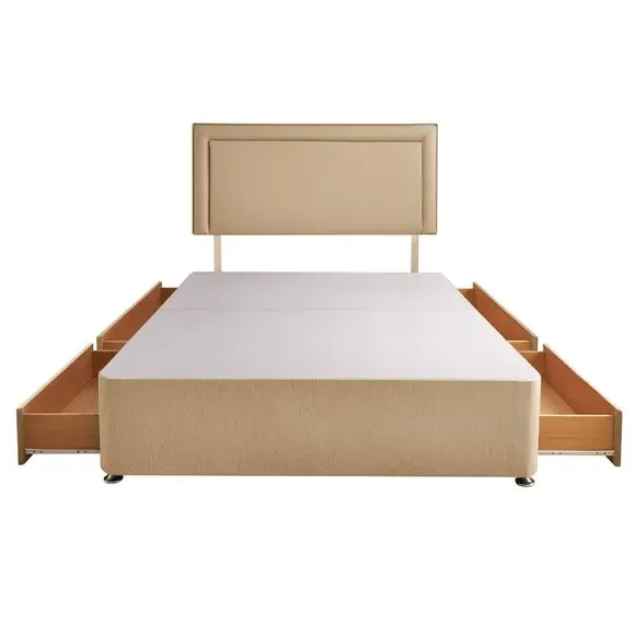 Divan Bed with Fabric Headboard - Sandstone