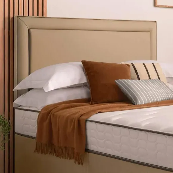Divan Bed with Fabric Headboard - Sandstone