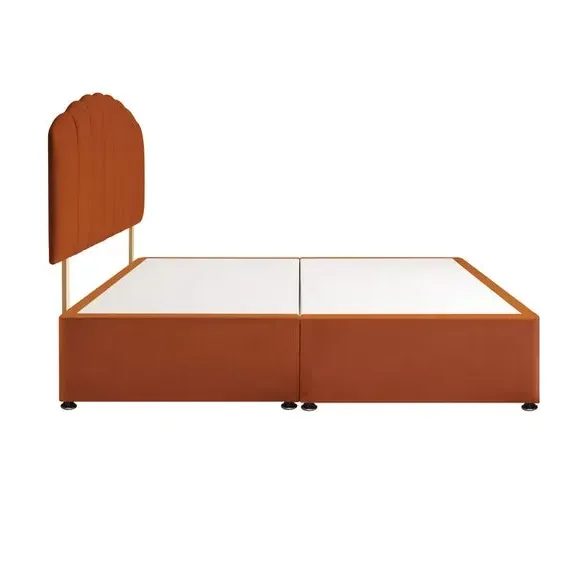 Divan Bed with Headboard & Mattress - Amber, Velvet