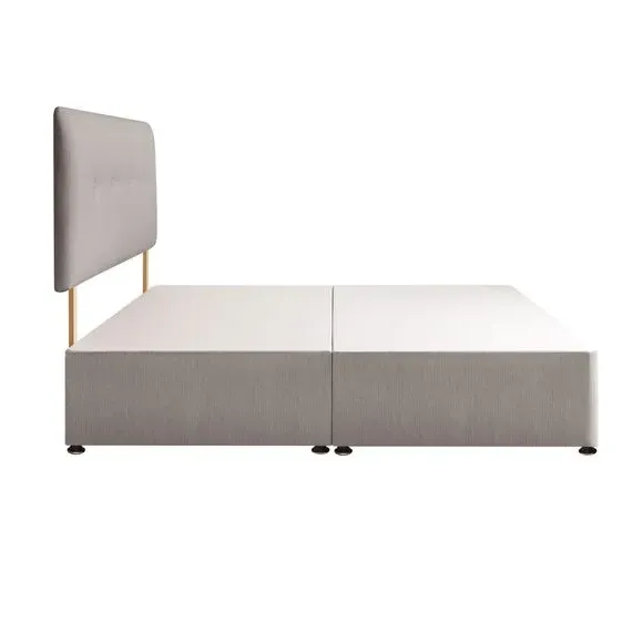 Divan Bed with Headboard & Mattress - Grey, Fabric