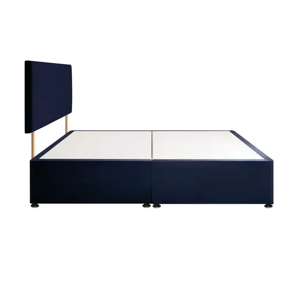 Divan Bed with Headboard & Mattress - Maritime, Velvet