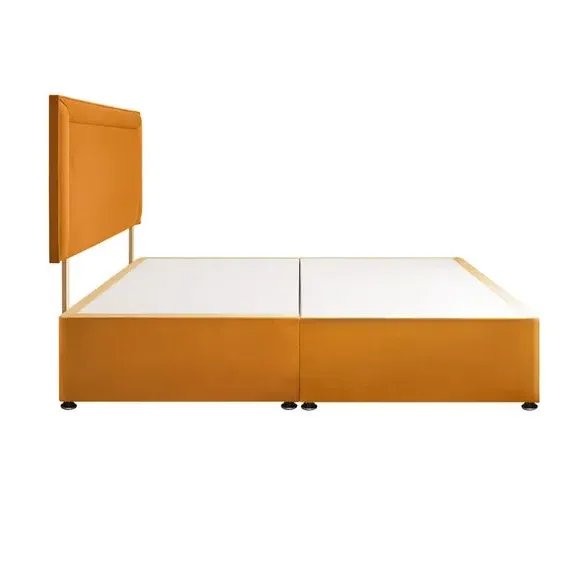 Divan Bed with Headboard & Mattress - Ochre