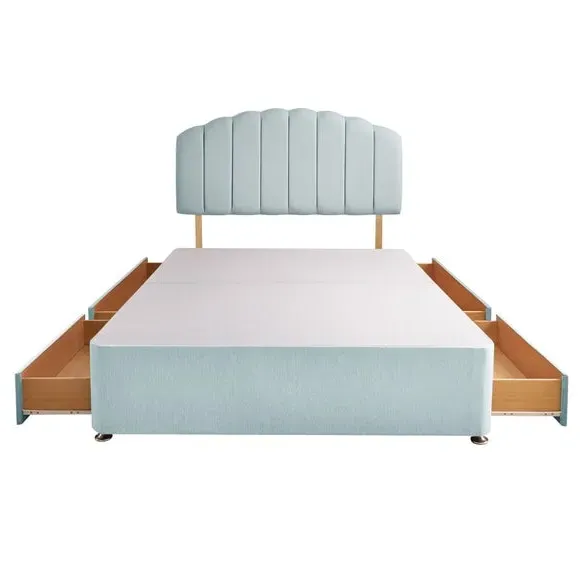 Divan Bed with Headboard & Mattress - Whisper, Fabric