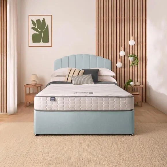 Divan Bed with Headboard & Mattress - Whisper, Fabric