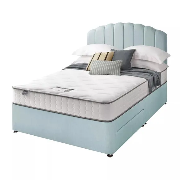 Divan Bed with Headboard & Mattress - Whisper, Fabric